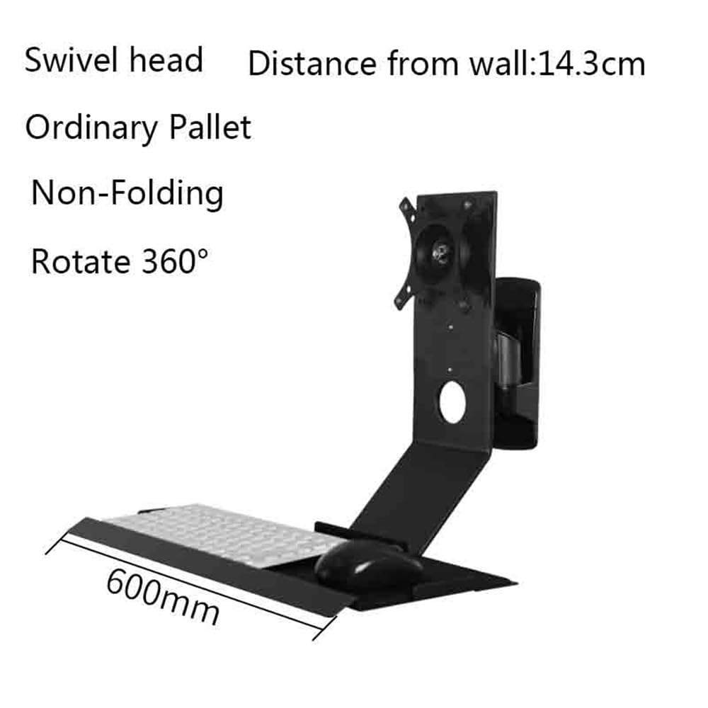 Supporto per monitor Supporto for monitor girevole non pieghevole nero con vassoio for tastiera semplice Supporto per monitor da scrivania