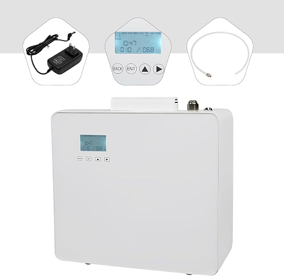 Large Smart Scent Diffuser, 12V 4000 m3 Ultra Quiet Fragrance Machine Cold Air Diffuser Scent Air Machine with LCD Display Essential Oil Diffuser Scent Machine for Living Room, Pet Clinic (12V 15W)