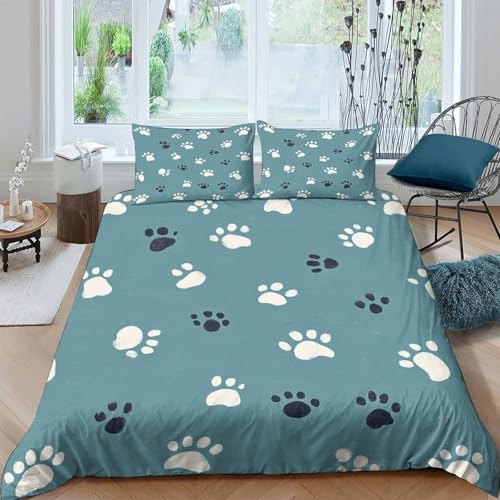 Housse de couette imprimé 3D super douce anti acariens pour lit double