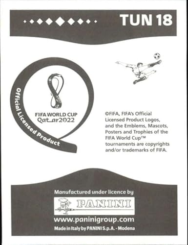 Vista 2 de 2022 Panini World Cup Soccer Sticker #TUN18 Seifeddine Jaziri Tunisia Group D Official Qatar WC Album Sticker in Raw (NM or Better) - Measuring 2