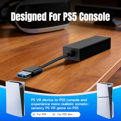 Tolesum PS5/PS5 SLIM VR Adapter kamery do PSVR, PS4 PS VR Kabel do konwersji kompatybilny z konsolą PS5, PS4 USB 3.0 Kamera do PS5 Konsola VR Akcesoria do gier
