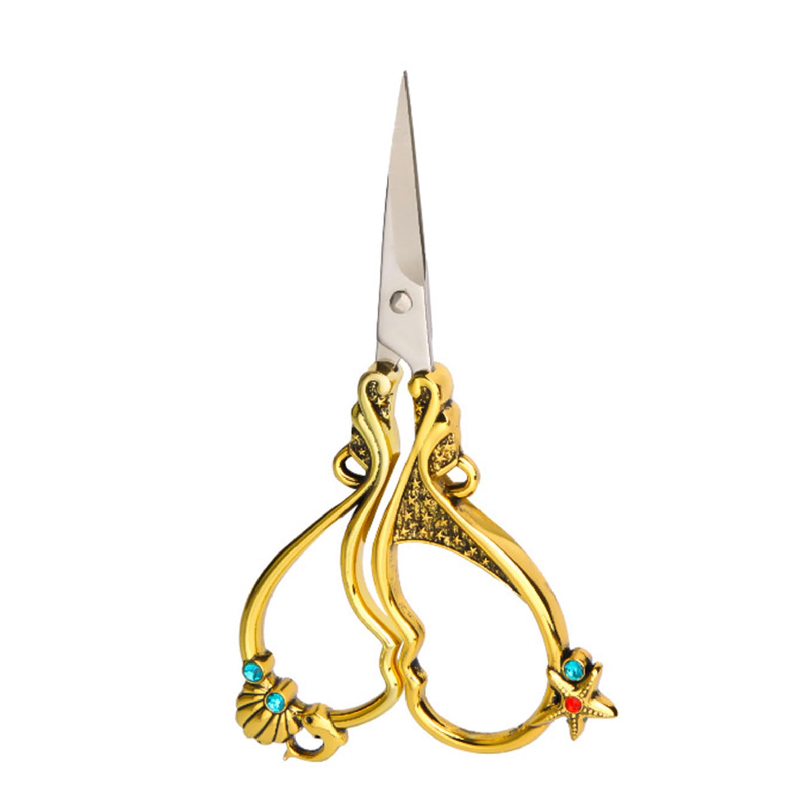 Buxuaaaa Embroidery Scissor Stainless Steel Retro Sewing Needlework Scissors for Handicraft Tools Pruning Tailor Embroidery Scissors