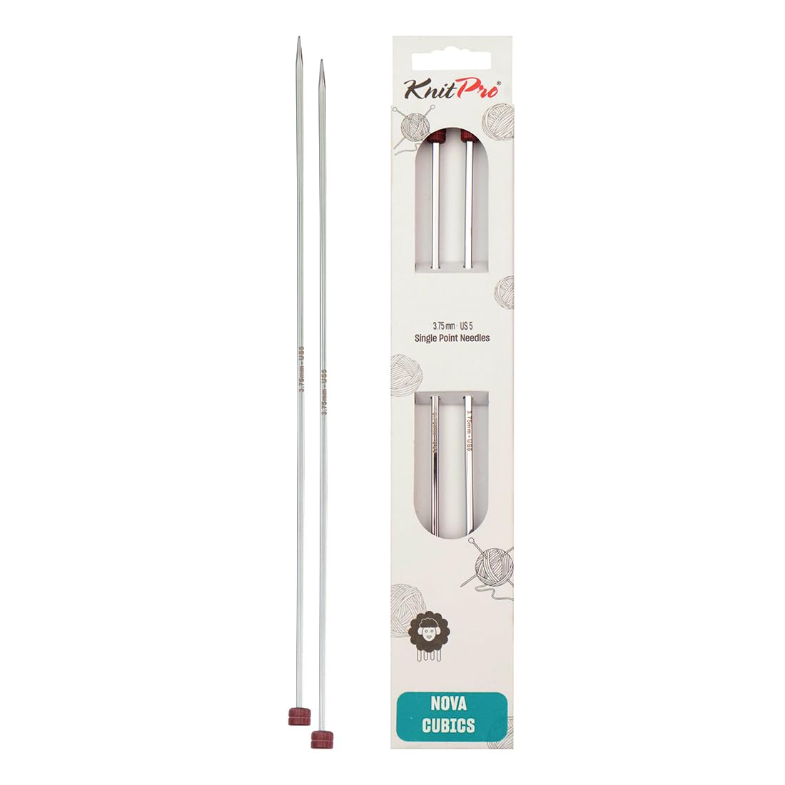 KnitPro Nova Cubics Single Pointed Needles 10" (25cm) | 3.75mm