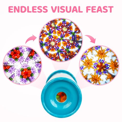 image for D-FantiX Classic Tin Kaleidoscope for Kids, 2 Pack Retro Toys - Educat