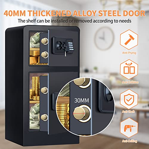 3.6 Cubic Extra Large Safe Box Fireproof Waterproof, 83 Lb Heavy Duty Fireproof Safe With Inner Cabinet Box, Anti-Theft Double Door Security Home Safe For Money Jewelry Documents Valuables #TOP3