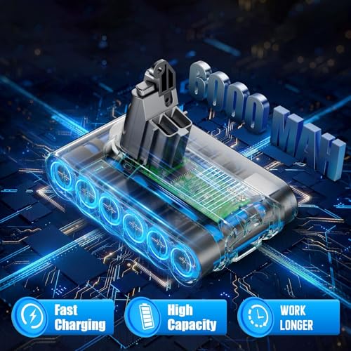 Image of Bonadget V6 Battery Replacement for Dyson Compatible with Dyson V6 Battery Animal Motorhead Absolute SV03 SV04 SV09 DC58 DC59 DC61 DC62 VTC4 Cordless Vacuum (Not for V7 V8)