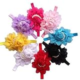 Stirnbänder für Neugeborene Baby Mädchen Säugling Kleinkind Stirnbänder Babys Band Mädchen Strass Blume Haar Junge 8PC Chiffon Babypflege Neugeborene Baby Stirnband für Babys