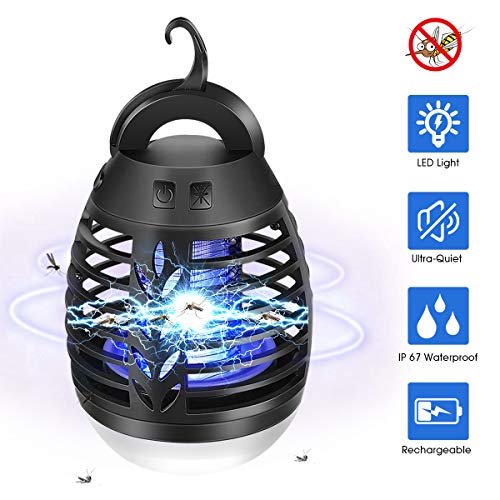 AMUFER Bug Zapper Camping Lantern 2 in 1 Electric Mosquito Killer Lamp Waterproof