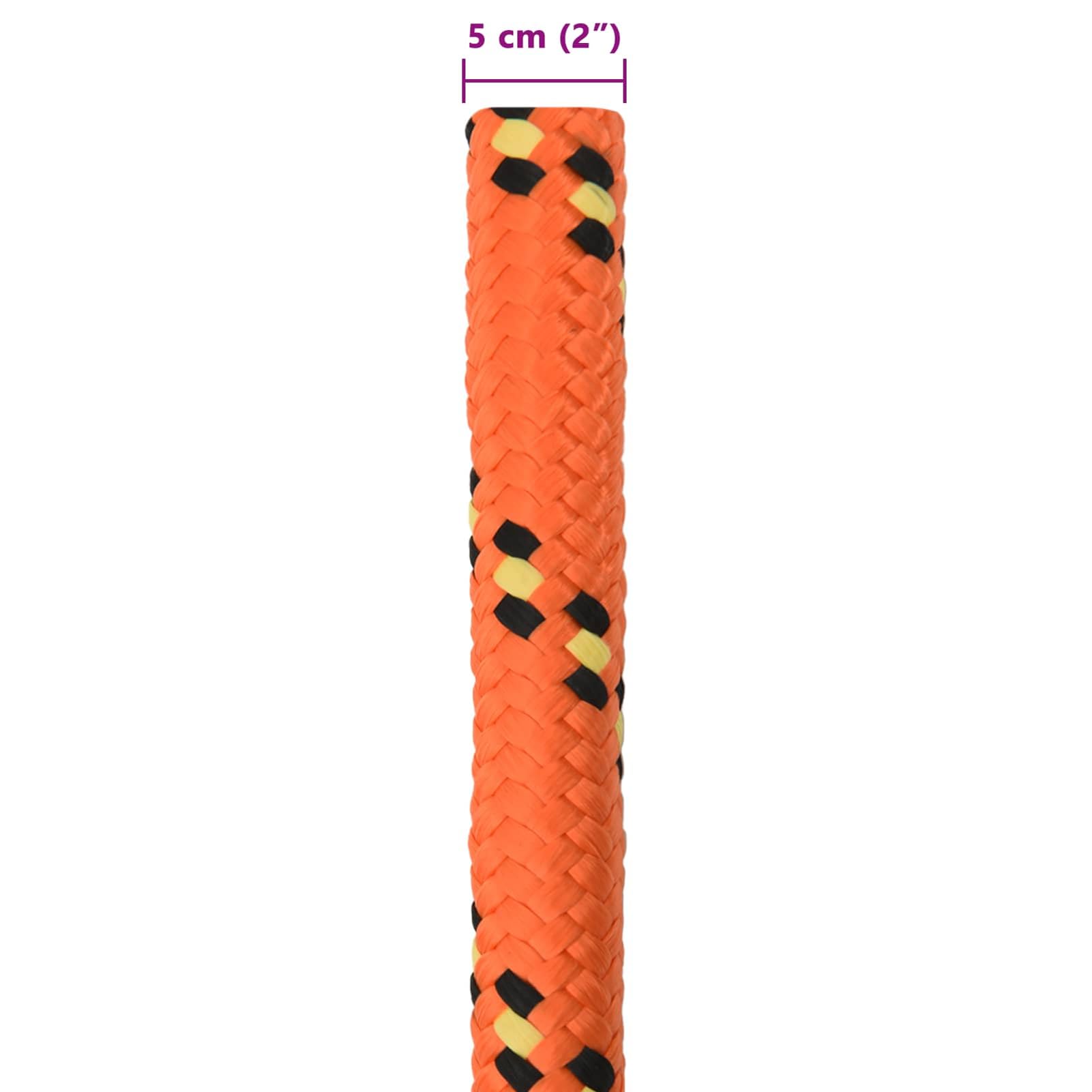 Bootsseil 10 m × 5 cm orange PP, wasserdicht, UV-beständig, schwimmfähig | Leicht, schwimmfähig, UV- und wetterbeständig, für Boot, Camping, Ladungssicherung