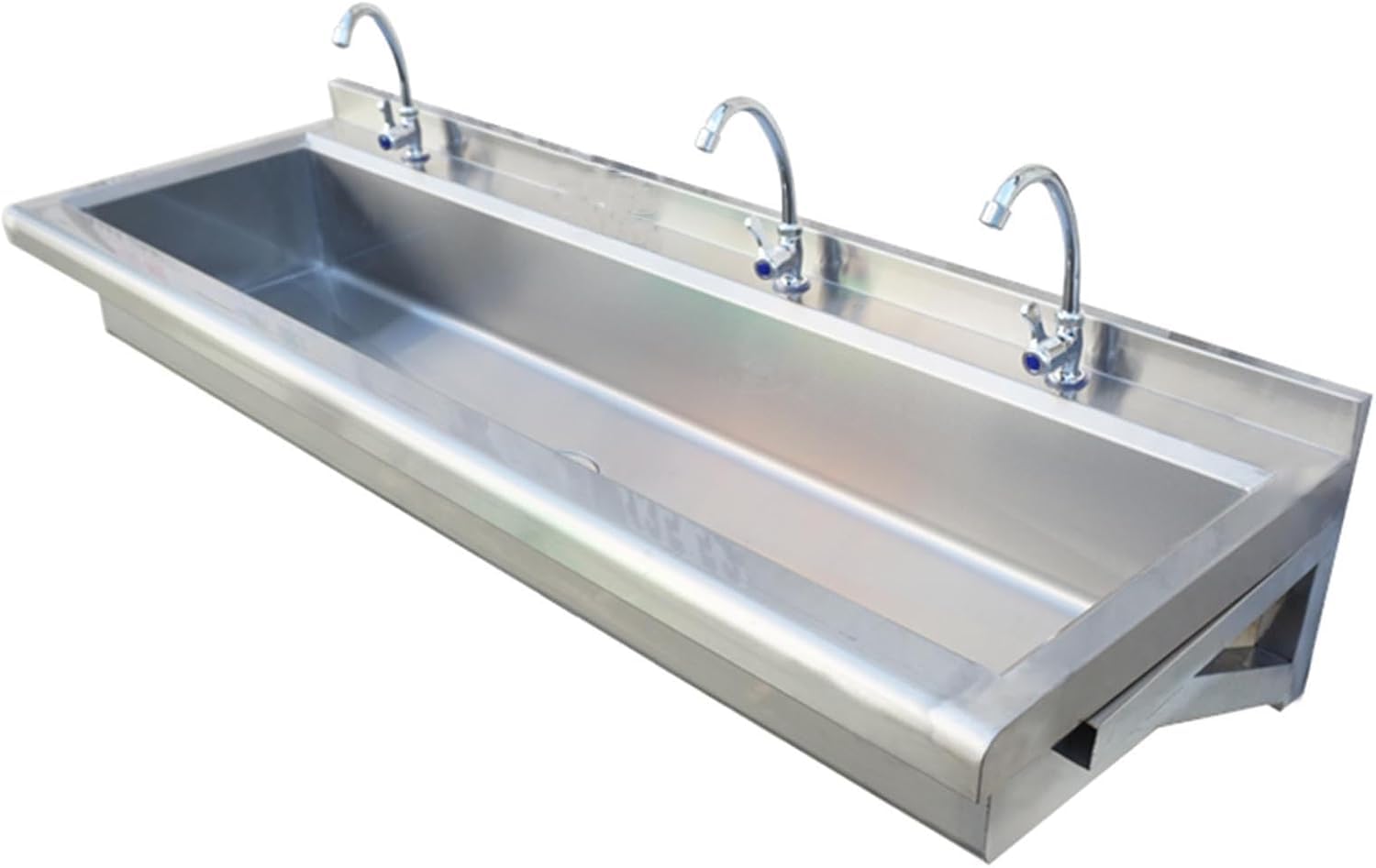 SGKOMN Commercial Hand Wash Sink, Stainless Steel Commercial Utility Sink with Faucet and Strainer, Saves Space Kitchen Sink Wall Mounted Laundry Sink, 120×40CM