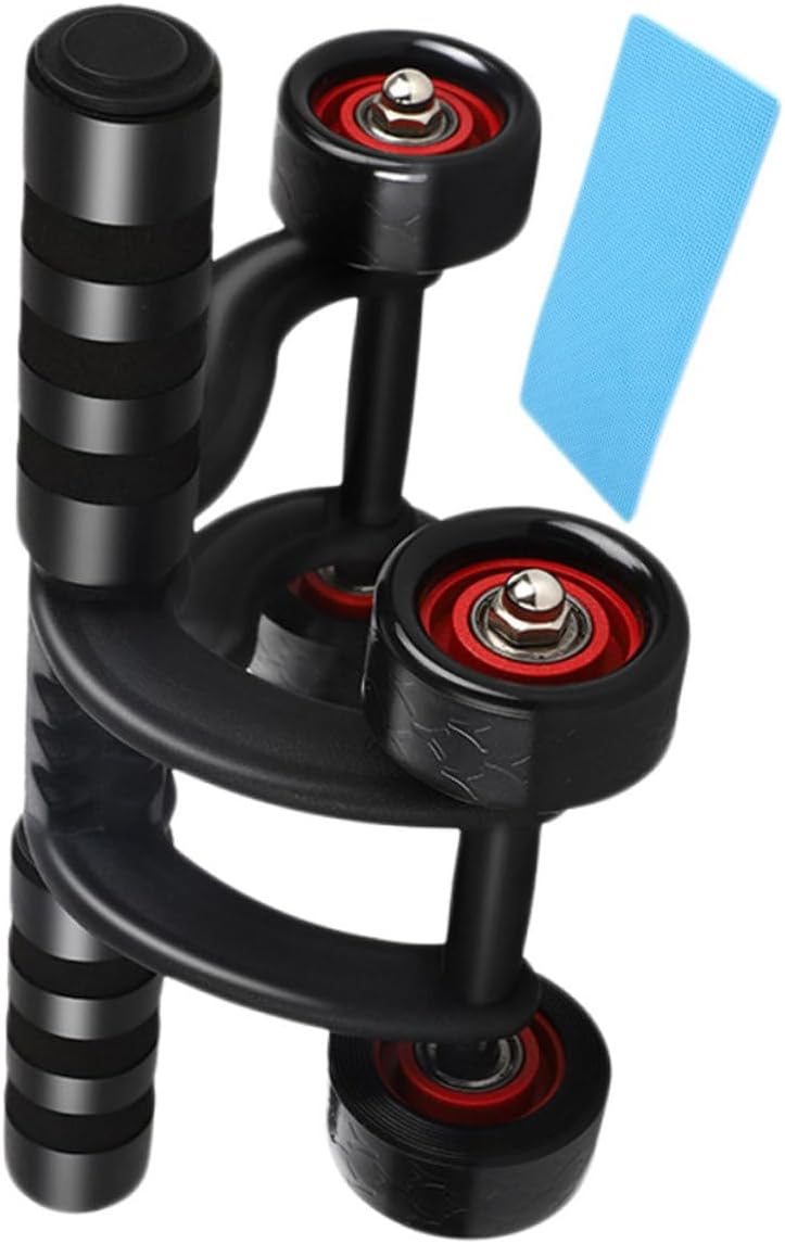 Abdominal Fitness Roller with Four-wheel Bearing Anti-skid Handles Load Capacity Includes Knee Pad and Brake Pad Core Strength Exercise Equipment for Men and Women Home Gym