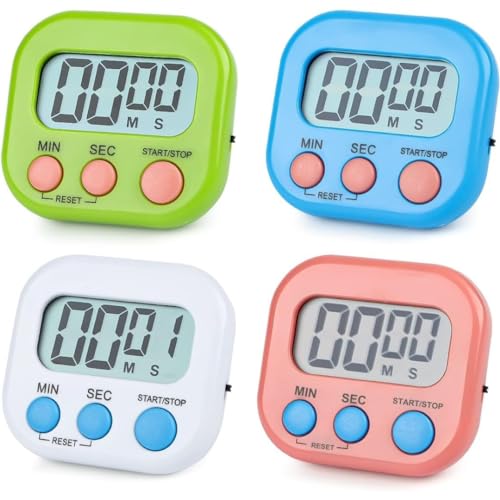 Digital timer, Kitchen timers for cooking, Magnetic Countdown Stopwatch, Count-up Timer with Stand, Countdown Clock with Loud Alarm & LCD Screen, visual timer for shower Study Work Exercise. (Green)