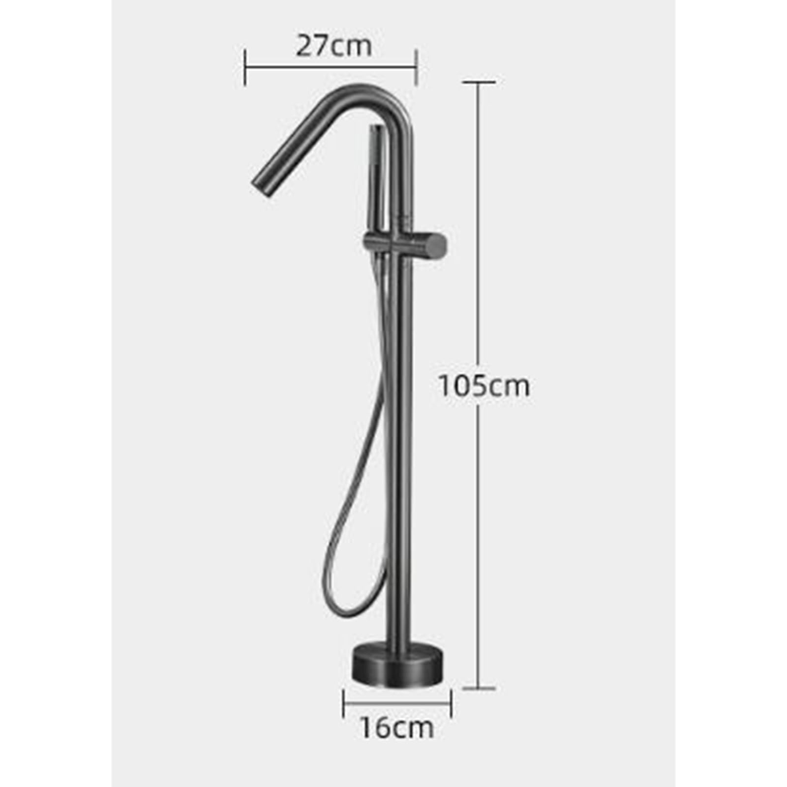 Rubinetto per Vasca da Bagno Indipendente con doccetta, Rubinetto da Bagno in Ottone Acqua Calda e Fredda Miscelatore monocomando Rubinetto da Bagno per Vasca da Bagno Indipendente, Nero