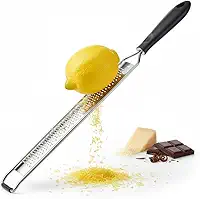 Ralador Zester Profissional Aço Inox com Lâmina Fina para Cítricos Limão, Queijo Parmesão, Gengibre, Alho, Chocolate e Noz Moscada | Design Ergonômico com Capa de Proteção