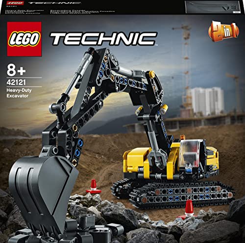 Image of LEGO Technic Heavy-Duty Excavator 42121 Building Kit+42117 Technic Race Plane Toy to Jet Aeroplane 2 in 1 Building Set-(Set of 2Toys)