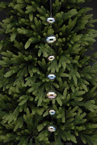 Image of Festive Iridescent Glass Pebble Bauble Garland
