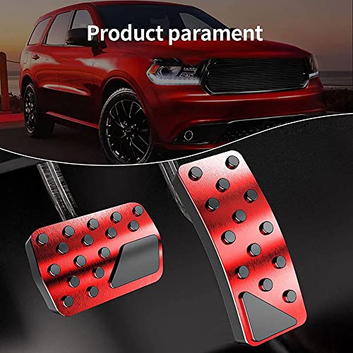 Aluminum Alloy Brake Accelerator Covers No Drilling Gas Pedal Brake Pedal Cover Auto Interior Accessories For Jeep Grand Cherokee And Dodge Durango 2011-2021-Red #TOP6