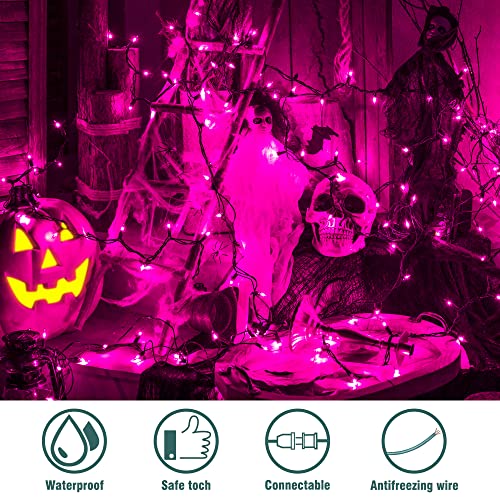 Hopolon E115096 Purple Halloween Mini String Lights,2Pack 50Count Incandescent Christmas Lights Green Wire,13Ft Connectable Tree Lights For Indoor Outdoor Halloween,Valentines,Patio,Party,Home Decor,Purple thumb #2