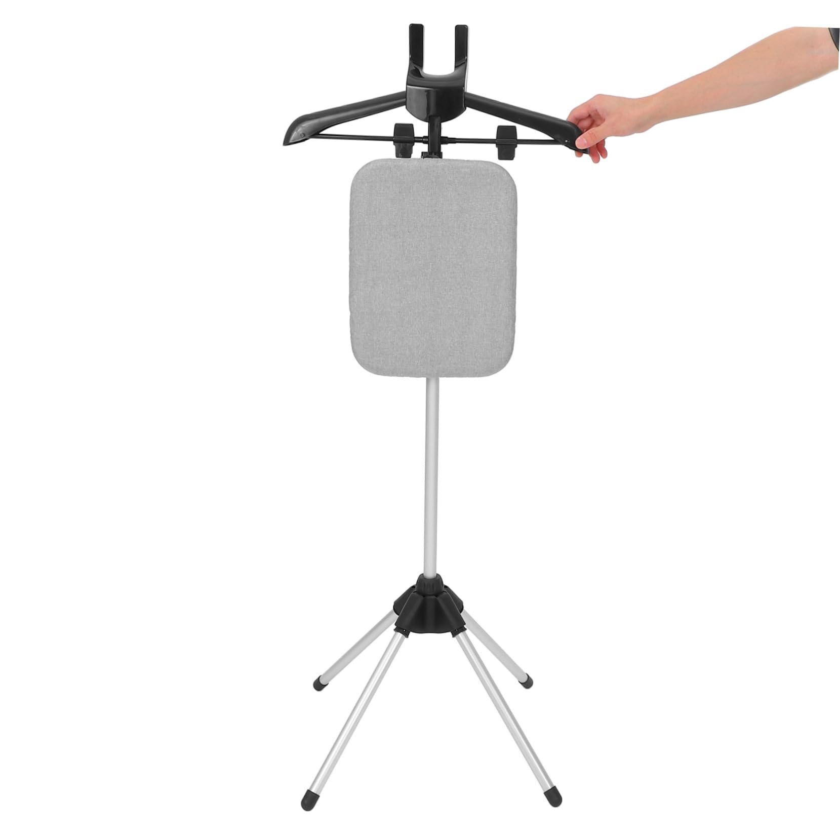 ABOOFAN Soporte para Plancha de Vapor Tabla de Planchar Integrada, Estructura Plegable de Aleación de Aluminio Ajustable de 90 a 160cm para Ropa y Prendas