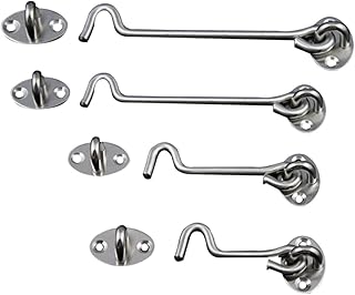 OSALADI Stainless Steel Cabin Door Hook 1pc Cabin Hook Premium Top Quality Stainless Steel Durable 3/4/6/8 Inch Cabin Hook for Cabinet Door Windows Stainless Steel Cabin Hook