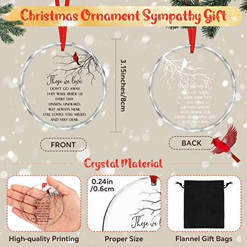 Memorial Christmas Ornament Sympathy Keepsake Gift For Loss Of Loved One Crystal Bereavement Gift Cardinal Spiritual Remembrance Gift Condolence Gift Those We Love Don't Go Away Pendant Sign (3 Pack) #TOP1