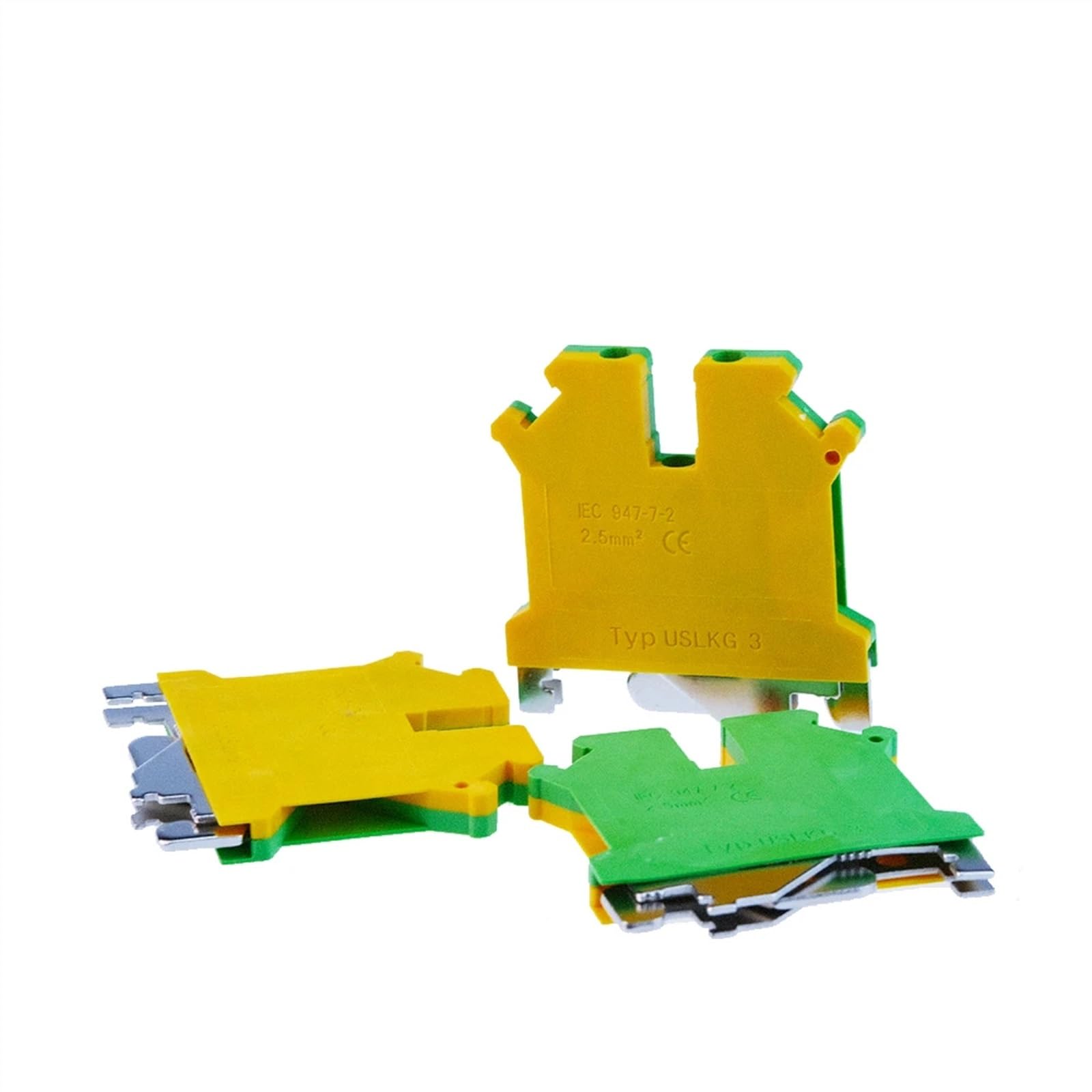 10 pz USLKG-3N Vite Morsettiere Su Guida Din Terra Universale Classe Connettore USLKG3N PE Filo Conduttore