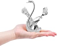 Vista 7 de Juego de cucharas de café de 4.8 pulgadas con soporte, cuchara de cisne y tenedor, cucharas doradas duraderas, estación de café, organizador