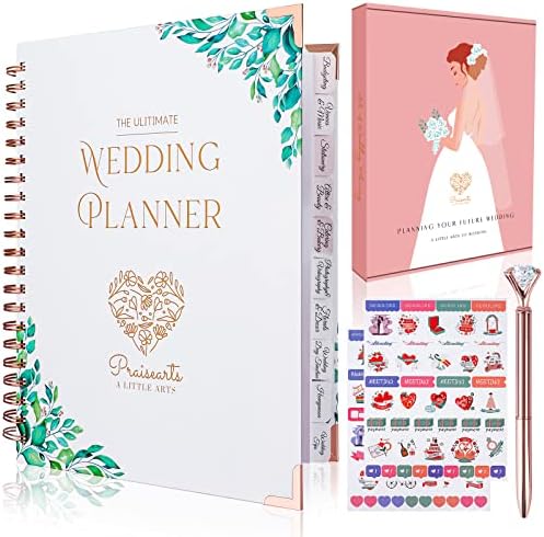Wedding Planner Book and Organizer for The Bride Engagement Gifts for Couples Ultimate Wedding Gifts Planner Binder with Pen and Gift Box, Bridal Shower Gifts Wedding Planning Book