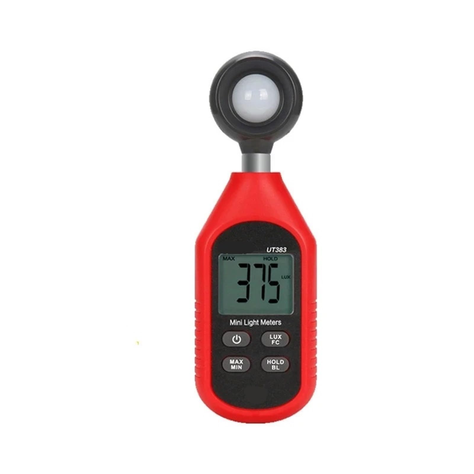 Medidor de luz, UT383 Luxómetro Digital de 200.000 Lux Luminancia Lux FC Prueba Máx. Mín. Iluminómetros Fotómetro
