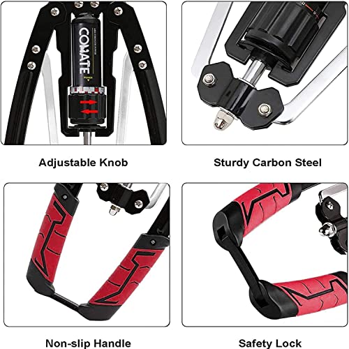 Arm Exerciser, Arm Muscle Training Machine, Adjustable Hydraulic Pressure 22-440lbs, Power Twister Bar Adjustable Fitness Equipment for Men and Women-Exercise Biceps, Pectoral Muscles,Red