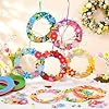 Suilung 472 Pcs Spring Wreath Crafts Kits DIY Felt Flower Bee Butterfly Gnome Spring Kits Crafts Hanging Wreath Ornaments with Stickers for Adults Party Favor Activity #5