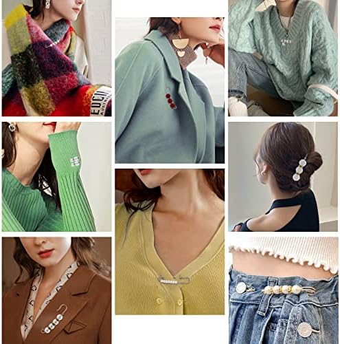 Yolev 13 Pcs Pearl Brooch Pins Sweater Shawl Clip Beautiful and Practical Rhinestone Pins for Women