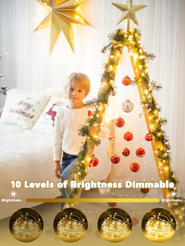 Image of Fairy Lights Battery Operated 80 LED 26FT Remote Twinkle Lights Warm White | 8 Modes, Timer, Waterproof & Cuttable Wire, Battery String Lights for Outdoor Indoor Fireplace Window Cabinet Christmas Decor