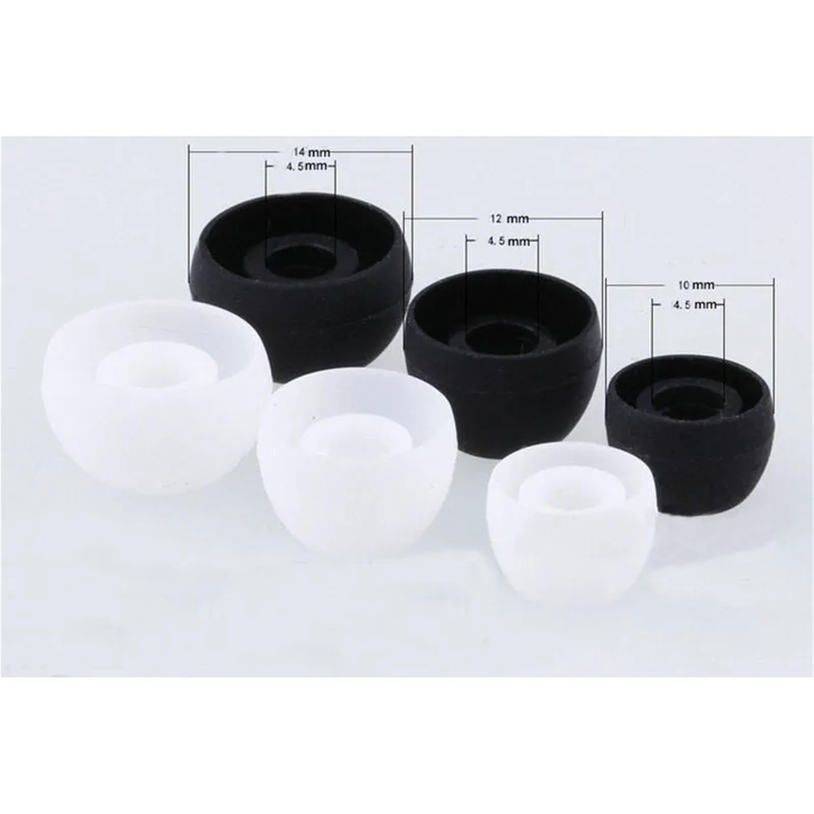 500 gommini in silicone per auricolari, morbidi cuscinetti per cuffie, accessori di ricambio (bianco, L)