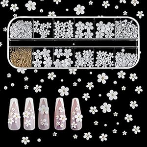 SAVITA 250 Stück 3D Acryl Nagelblumen