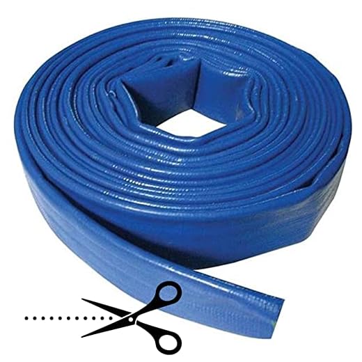 Suinga - Manguera De Descarga Plana 25Mm, Al Corte Por Metro, Poliester Pvc Azul Goma Layflat De Incendios, Construcción Y Piscinas