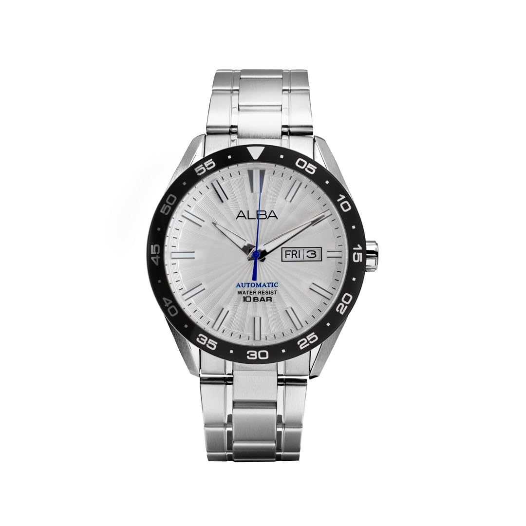 Alba A3B011X1 Silver White Patterned Dial Mechanical Watch (B0D79F7NX3) Amazon Price History, Amazon Price Tracker