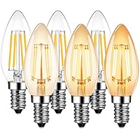 LVWIT 6x Bombillas LED E14 Regulable, Bombillas Vintages Filamento LED – 4.5W Equivalente a 40W, 470 Lúmenes, Color Blanco Cálido 2700K, Dimmble, El Ángulo del Haz de 300°.