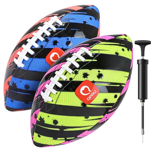 QPAU Waterproof Football, 2 Pack 9 Inches Outdoor Games for Adults and Kids, Fun Swimming Pools Toys and Accessories for Beach Lake Park Backyard