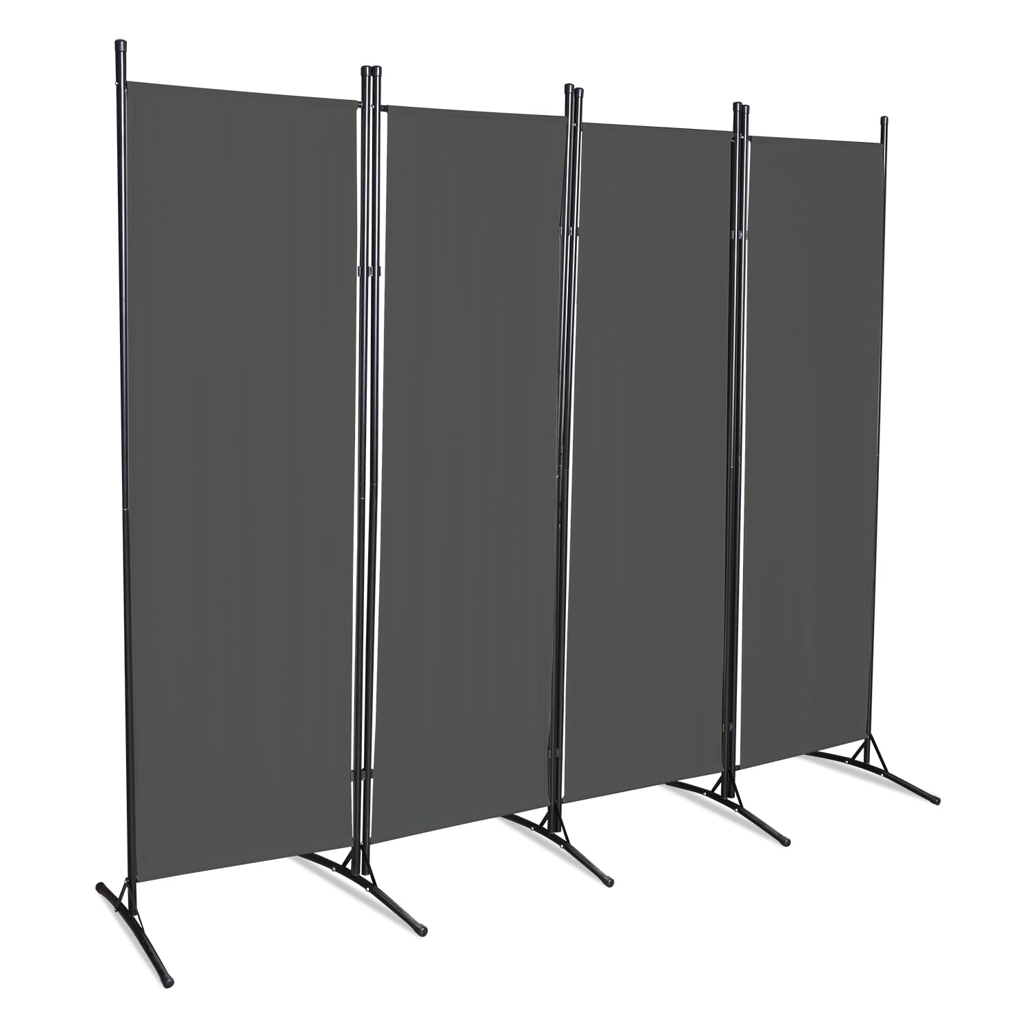 Paravent Cloison de séparation, panneau de clôture, stable, opaque, pliable, robuste et durable, réglable, 200 x 170 cm, anthracite