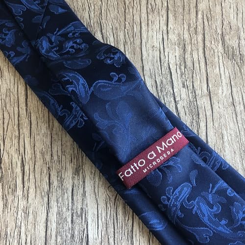 Gravata Azul Marinho Luxo Fatto A Mano Microseda Imperial