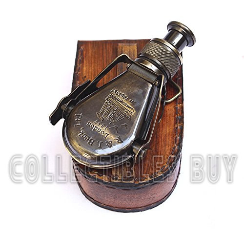 Vintage Small Antique Single Binocular With Leather Case Maritime R & J Beck London Nautical #TOP1