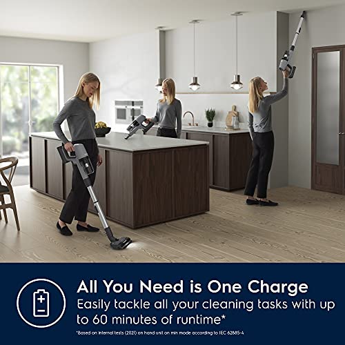 Electrolux 800-Ultimate, Aspirateur Balai sans Fil, 2 en 1, jusqu'à 1h d'Autonomie, Puissance Automatique Intelligente, Technologie Cyclonique, EP81U25ULT, Gris - Image 4
