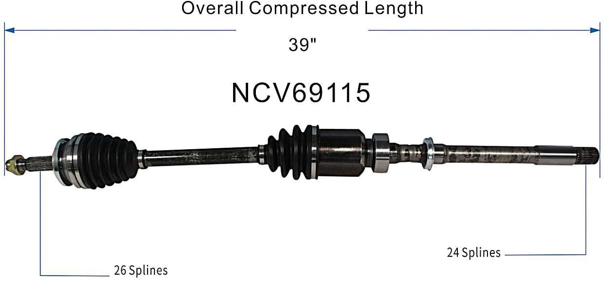 GSP NCV69115 CV Axle Shaft Assembly - Right Front (Passenger Side)