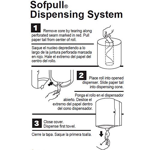 SofPull Centerpull Regular Capacity Paper Towel Dispenser Trial Kit by GP PRO (Georgia-Pacific), Smoke, 58205, 9.25” Wx 8.75”D x 11.50” H [Contains 1 Dispenser (58204) and 2 Paper Towel Rolls (28124)]