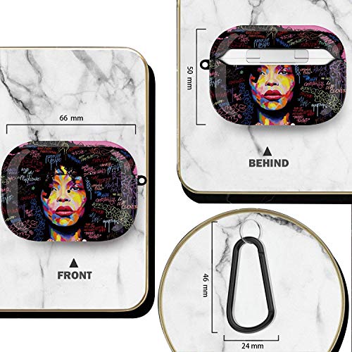 Icemodo For Airpod Pro Case 2Nd/1St Generation, African American Black Girls Pattern Full-Body Shockproof Protective Case Compatible With Apple Airpods Pro Case 2022/2019 Series[Front Led Visible] #TOP3