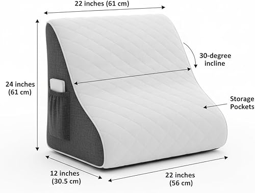 Miniatura 8 de Almohada de cuña para dormir  Cuña de cama de espuma viscoelástica para reflujo ácido, ronquidos, elevación de espalda y piernas, recuperación