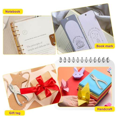 Decymis 2 Pieces Small Single Hole Punch, 1/4 Inch One Hole Paper Punch with 8 Sheet Capacity, Punch Accuracy, Hole Puncher Single for Crafts, Tags, and Tickets - Thumbnail 6
