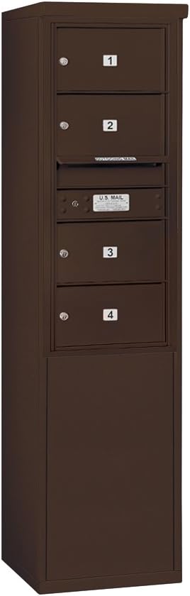 Salsbury Industries 3910S-04SFU Free Standing Horizontal 4C Mailbox, Sandstone