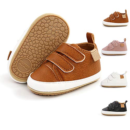 Meckior Toddler Baby Boys Girls High Tops Ankle Sneakers Soft Anti-Slip Sole PU Leather Moccasins Infant Newborn Prewalker First Walking Crib Shoes